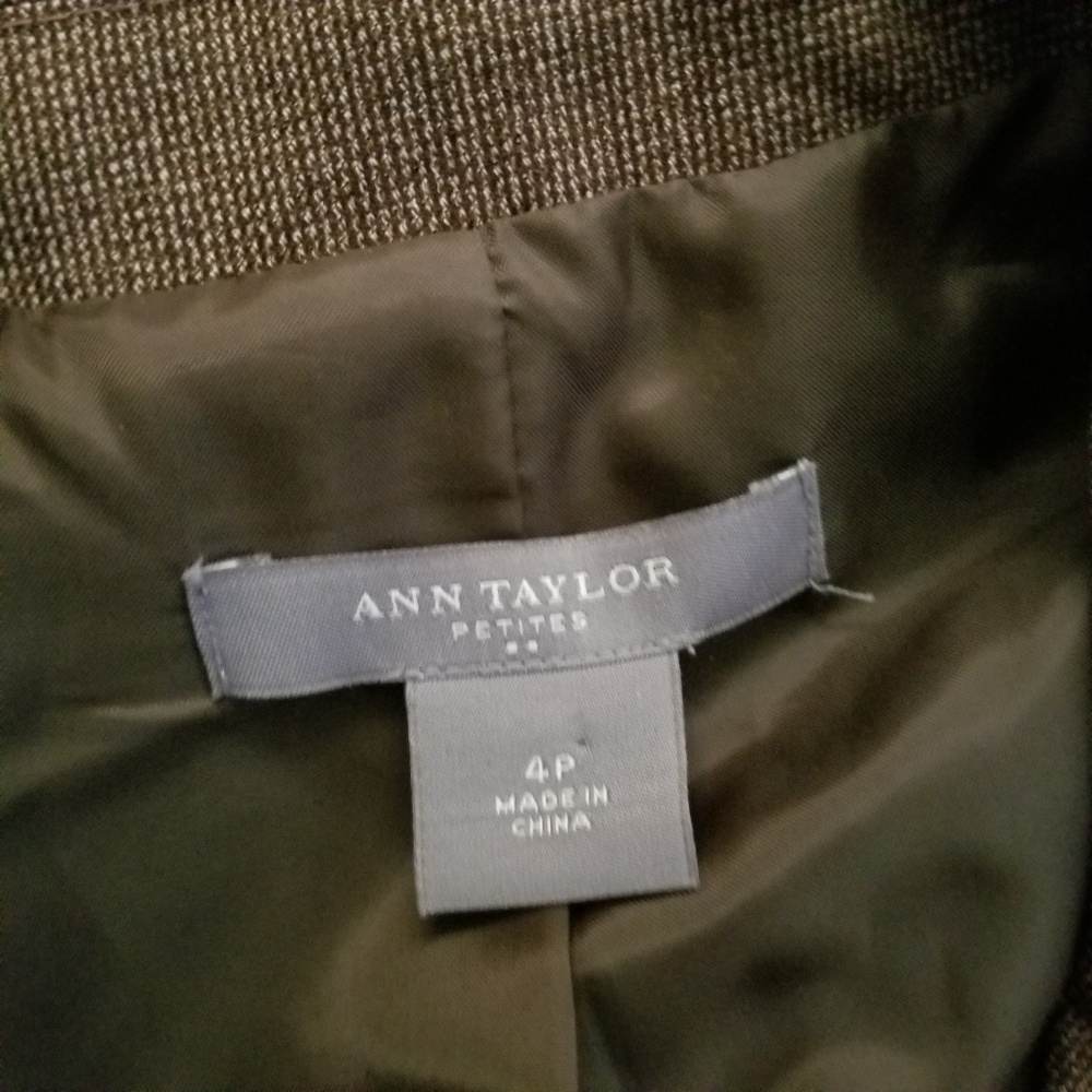 Ann Taylor PETITE Pantsuit Brown Multi 4P - Picture 5 of 8